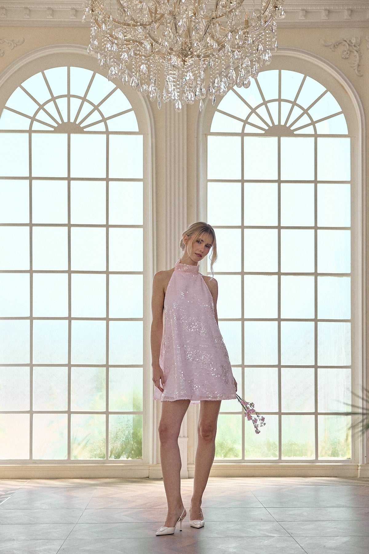 Sorbe Payetli Elbise | Pembe