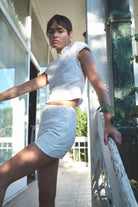Swan Payetli Bluz | Beyaz