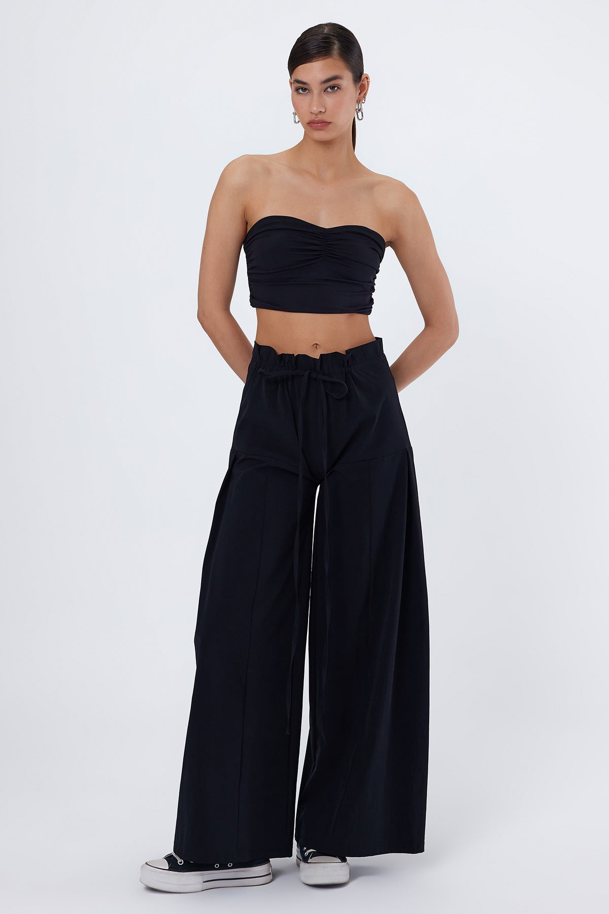 Tessa Siyah Paraşüt Pantolon