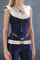 Lacivert & Ekru Korse - 4