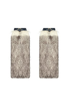 Beyaz Detaylı Suni Kürk Tozluk - 1