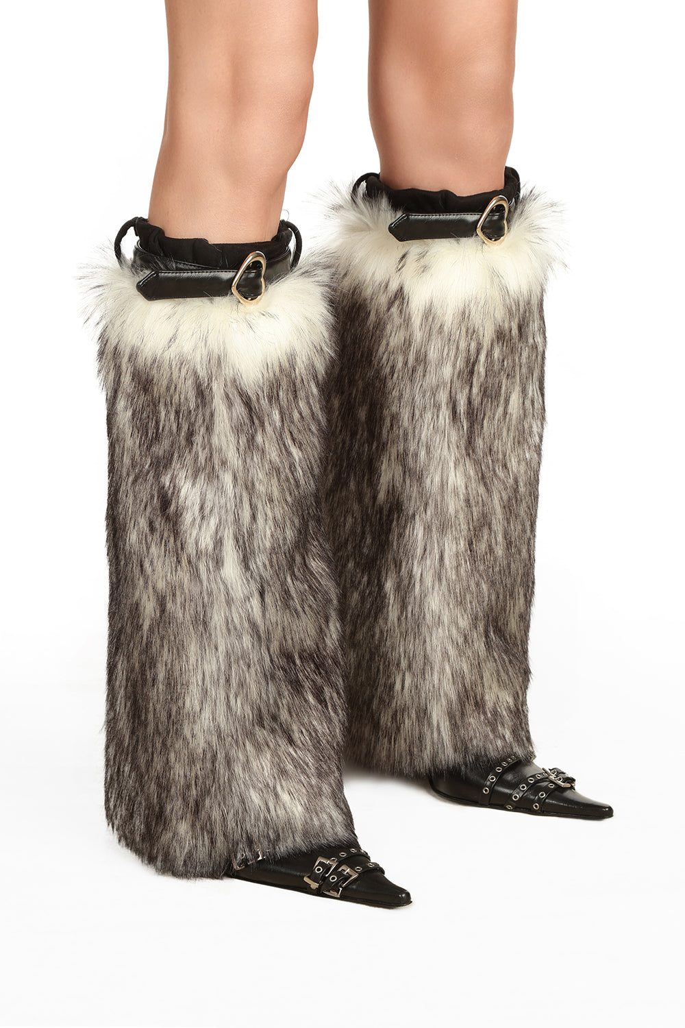 Beyaz Detaylı Suni Kürk Tozluk - 5