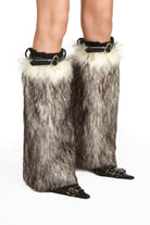 Beyaz Detaylı Suni Kürk Tozluk - 5