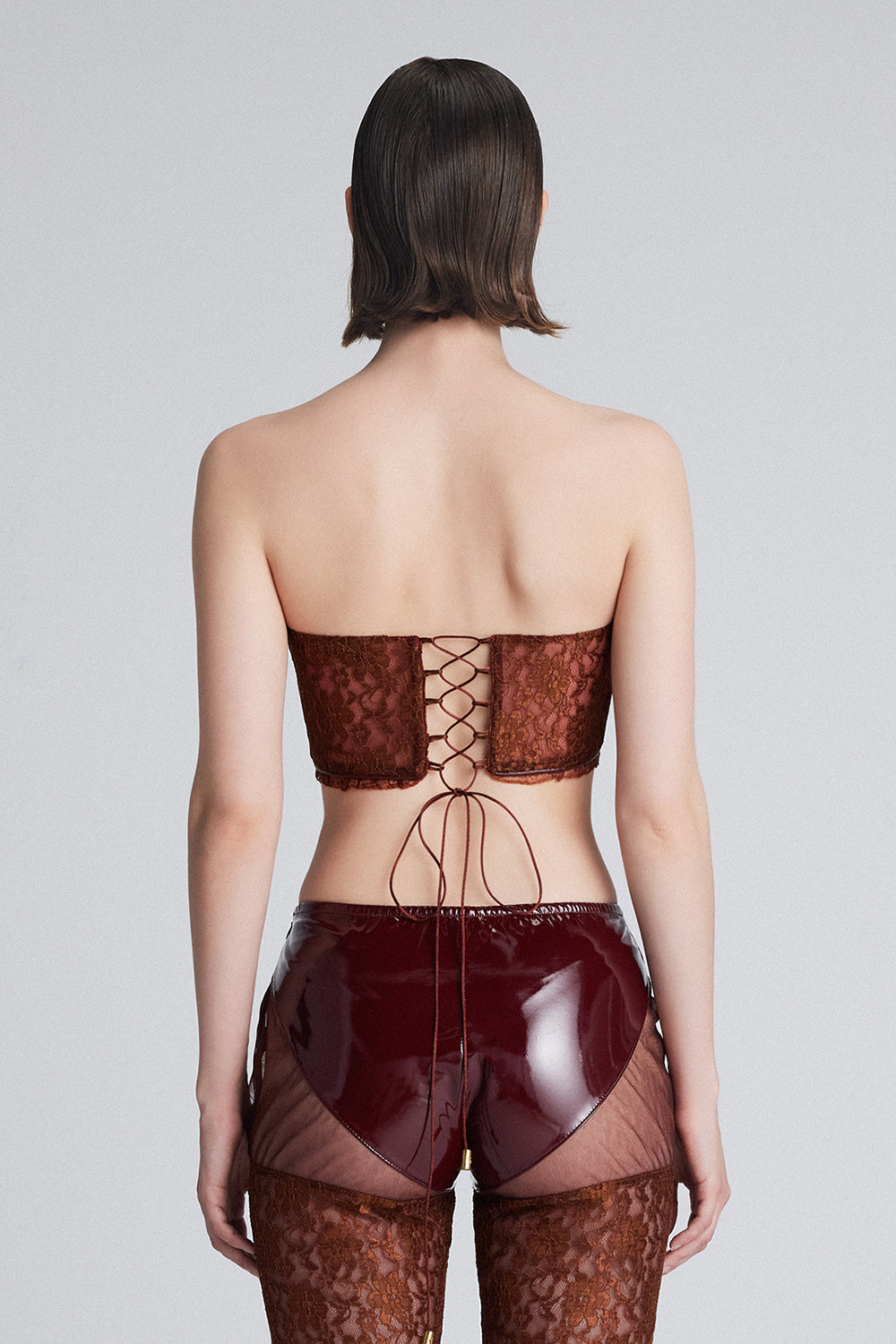 Guinevere Kahverengi Dantel Korse - 3