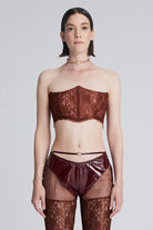 Guinevere Kahverengi Dantel Korse - 5