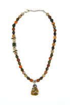 Jasper Uç Detaylı Akik, Yeşim, Kuvars & Hematit Mix Kolye - 0