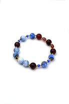 Kahverengi & Mavi Akik Mix Kolye & Bileklik Seti - 1