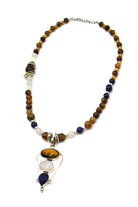 Kaplan Gözü, Kuvars & Lapis Uçlu Kaplan Gözü, Kuvars, Ametist Mix Kolye - 3