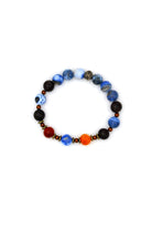 Mavi – Kahverengi – Turuncu Akik Taşlı Kolye & Bileklik Seti - 5