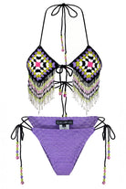 Midnight Bazaar El Örgüsü Boncuk İşlemeli Bikini Üstü - 1