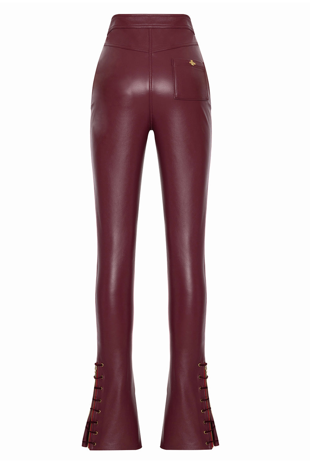 Rosemary Bordo Yüksek Bel Detaylı Pantolon - 2