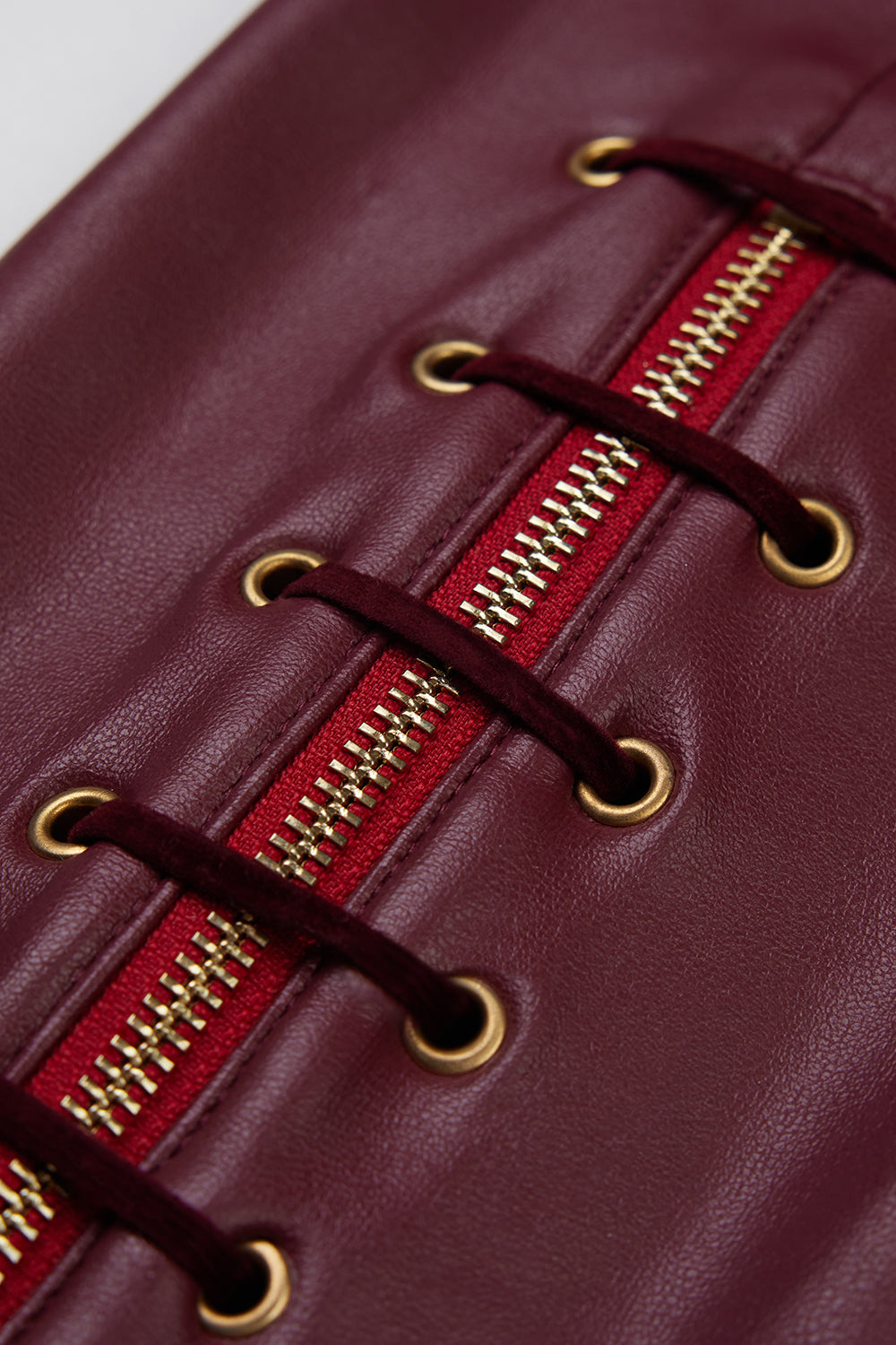 Rosemary Bordo Yüksek Bel Detaylı Pantolon - 4