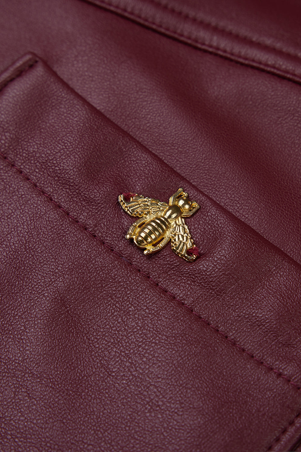 Rosemary Bordo Yüksek Bel Detaylı Pantolon - 5