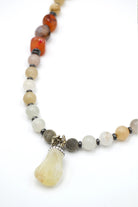 Sitrin Uç Detaylı Akik & Hematit Kolye - 0