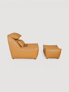 Cognac Lounge Berjer & Puf Seti