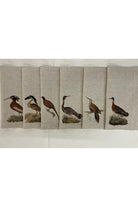 Lasttouch-Monot 6'lı Kuş Desenli Keten Amerikan Servis-Sunum Aksesuarları-1-Milagron.com