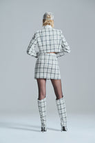 L'atelier Accract-Anne Parlak Beyaz Ekose Ceket-Ceket-3-Milagron.com