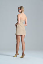 L'atelier Accract-Lya Mini Bej Gabardin Elbise-Elbise-1-Milagron.com