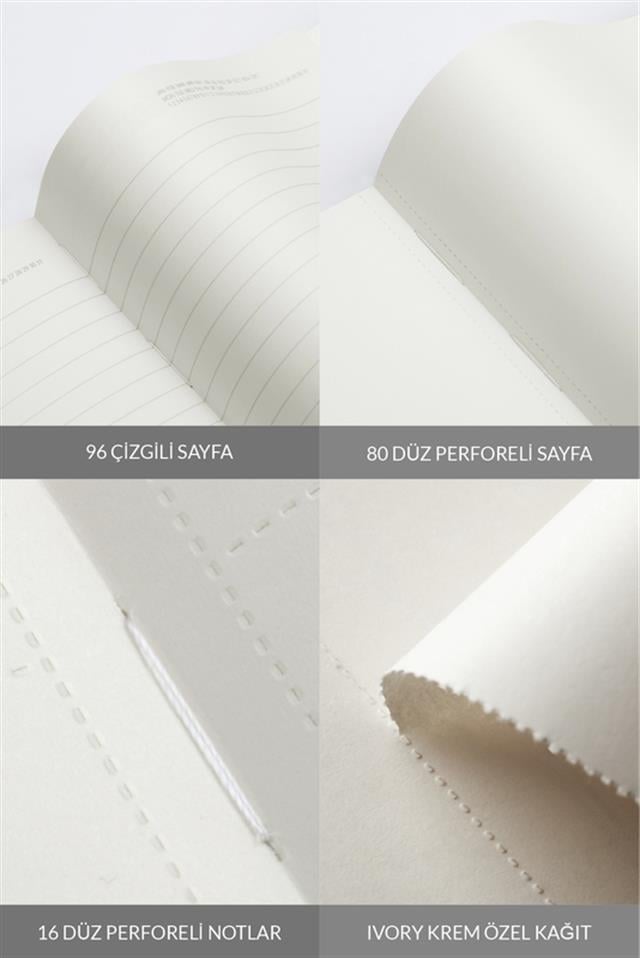 Laton-Laton Kaksi A5 Tarihsiz Planlayıcı Termo Deri Yumuşak Kapak 2'li Mavi & Siyah Defter-Defter-2-Milagron.com