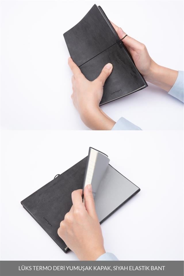 Laton-Laton Kaksi A5 Tarihsiz Planlayıcı Termo Deri Yumuşak Kapak 2'li Mavi & Siyah Defter-Defter-3-Milagron.com