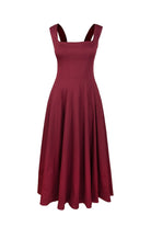 Luna Bordo Midi Elbise - 2