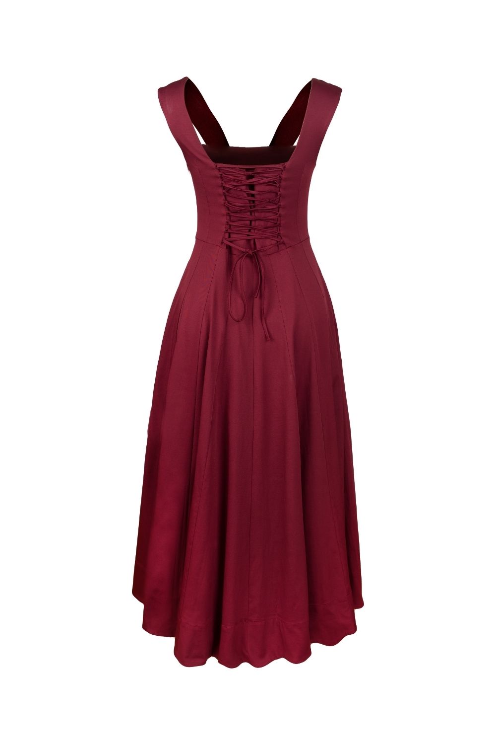 Luna Bordo Midi Elbise - 3