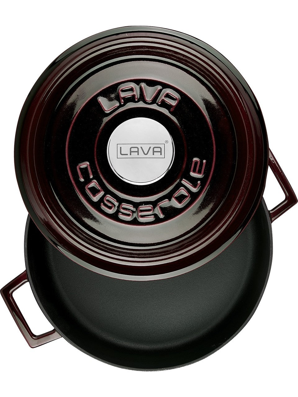 Lava Trendy Premium Serisi Demir Döküm Pilav Basık Yayvan Tencere 24 Cm Majolika Mor