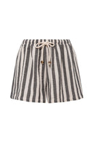 Le-Monade Dreams-Antrasit Çizgili Şort-Şort-1-Milagron.com