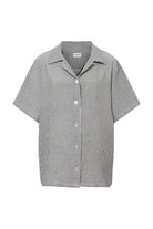 Le-Monade Dreams-Antrasit Siyah Çizgili Kısa Kol Gömlek-Gömlek-1-Milagron.com