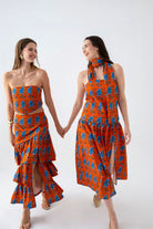 Atina Fular Detaylı Midi Elbise - 3