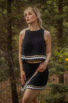 Le-Monade Dreams-Çift Su Taşı Detaylı Siyah Mini Etek-Etek-1-Milagron.com