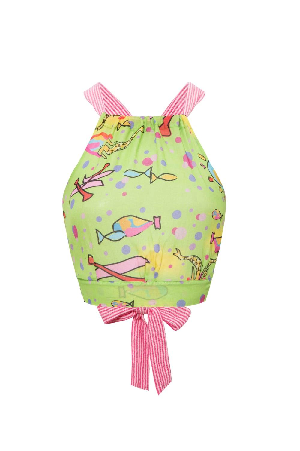 Le-Monade Dreams-Denizkızı Temalı Halter Yaka Sırt Detaylı Top-Top-1-Milagron.com