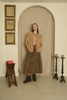 Le-Monade Dreams-Gabardin Kamel Leopar Desenli Etek-Etek-4-Milagron.com