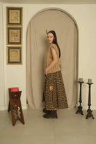 Le-Monade Dreams-Gabardin Kamel Leopar Desenli Etek-Etek-5-Milagron.com