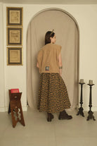 Le-Monade Dreams-Gabardin Kamel Leopar Desenli Etek-Etek-6-Milagron.com