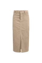 Le-Monade Dreams-Kadife Bej Midi Etek-Etek-2-Milagron.com