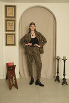 Le-Monade Dreams-Kadife Kahve Leopar Desenli Gömlek-Gömlek-4-Milagron.com