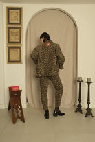 Le-Monade Dreams-Kadife Kahve Leopar Desenli Gömlek-Gömlek-6-Milagron.com