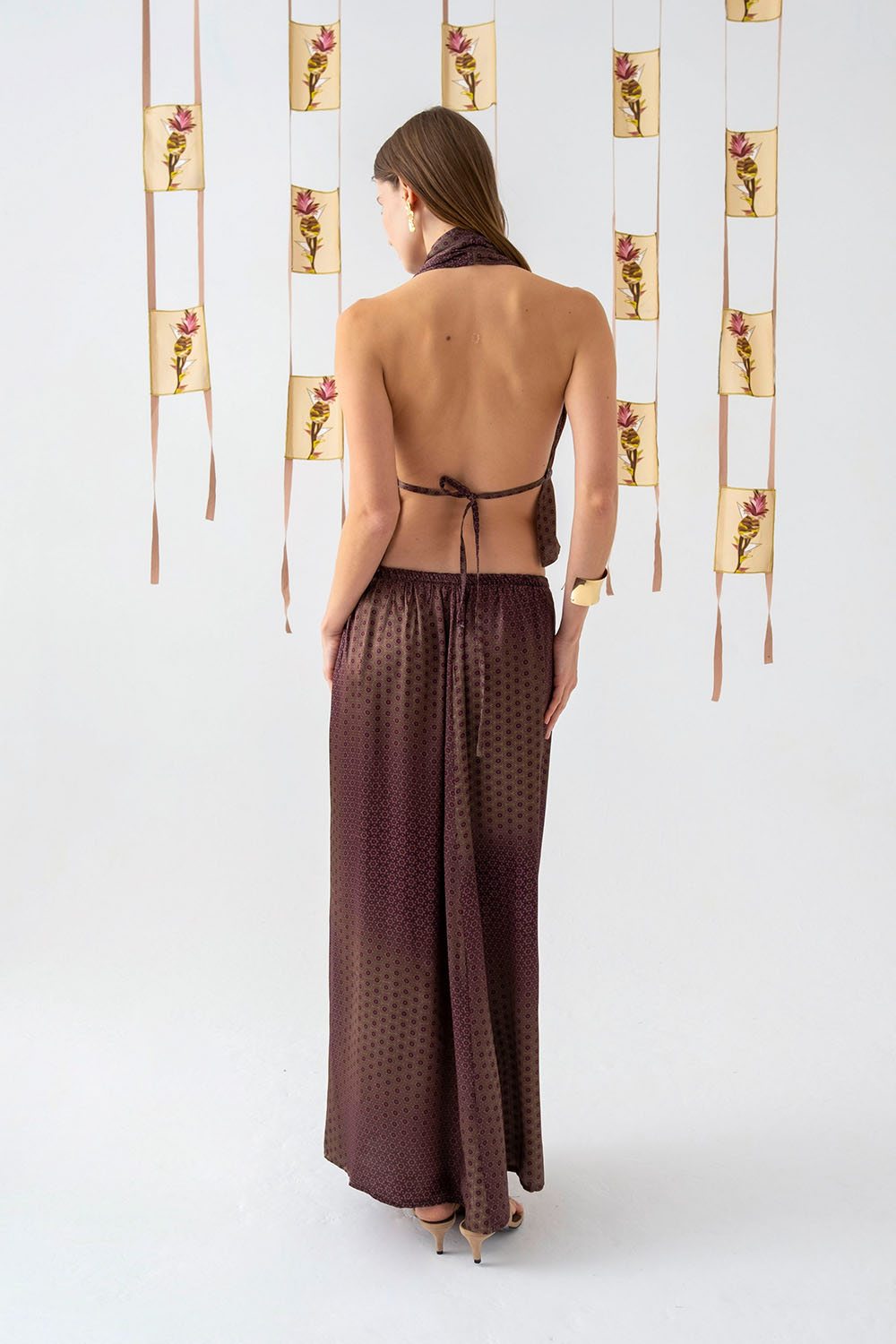 Lizbon Saten Büzgülü Uzun Etek - 2