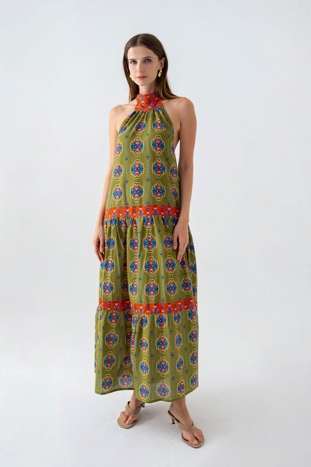 Mumbai Sırt Dekolteli Katlı Elbise - 0