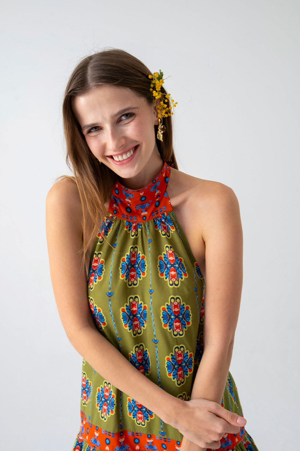 Mumbai Sırt Dekolteli Katlı Elbise - 3