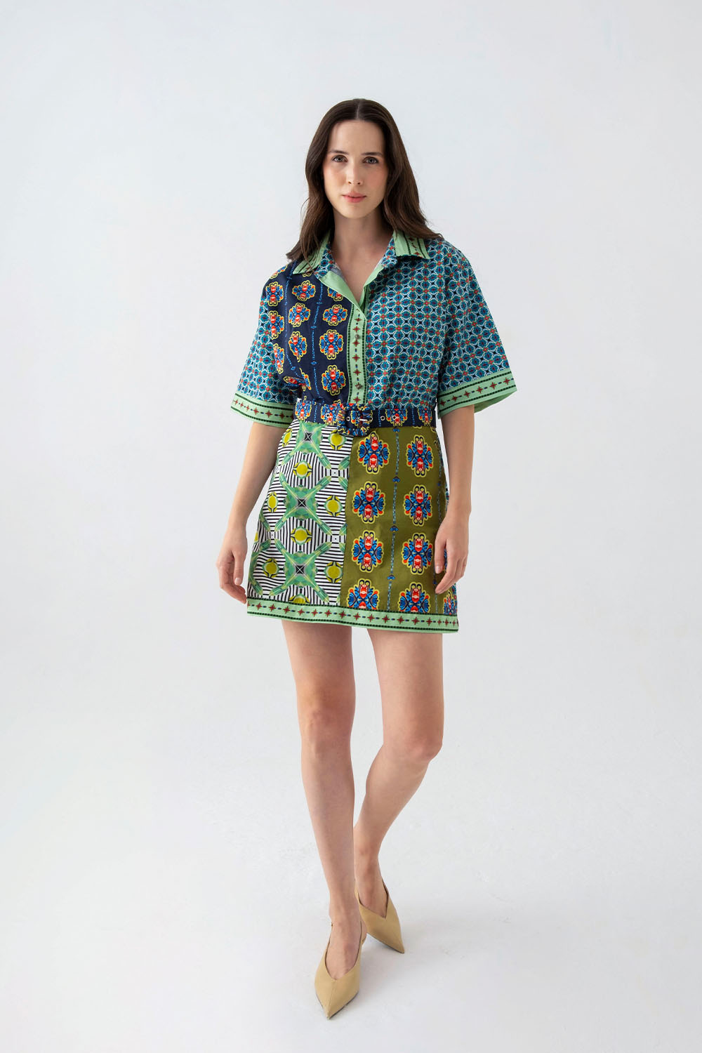 Patch Detaylı Kısa Gömlek Elbise - 1