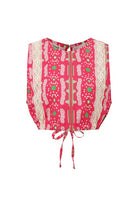 Le-Monade Dreams-Pembe Bulut Desenli Kopanaki Detaylı Kolsuz Üst-Top-1-Milagron.com