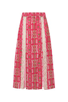 Le-Monade Dreams-Pembe Bulut Desenli Kopanaki Detaylı Önden Yırtmaçlı Etek-Etek-1-Milagron.com