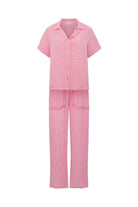 Le-Monade Dreams-Pembe Çizgili Cep Detaylı Pantolon-Pantolon-3-Milagron.com