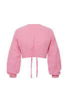 Le-Monade Dreams-Pembe Çizgili Önden Bağlamalı Bluz-Bluz-2-Milagron.com