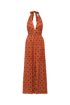 Le-Monade Dreams-SORUNLU - Boyfriend Desenli Boyundan Bağlamalı Uzun Elbise-Elbise-1-Milagron.com