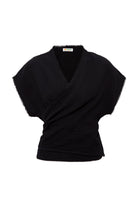 Le-Monade Dreams-SORUNLU - Kenar Detaylı Kruvaze Bağlamalı Bluz-Top-1-Milagron.com