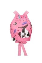 Le-Monade Dreams-SORUNLU - Pembe Balık Desenli Halter Yaka Sırt Detaylı Top-Top-1-Milagron.com