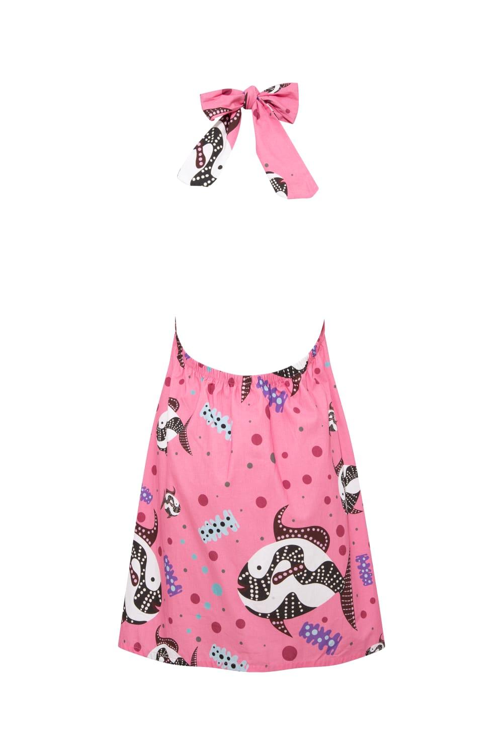 Le-Monade Dreams-SORUNLU - Pembe Balık Desenli Kısa Elbise-Elbise-2-Milagron.com